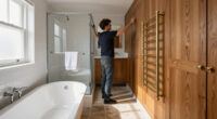 A Clever Layout Turned This Awkward-shaped Room Into A Luxe Hotel-style Bathroom