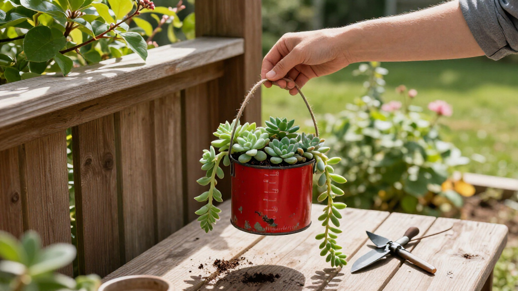 Don't Toss An Old Measuring Cup: Turn It Into An Adorable Hanging Planter