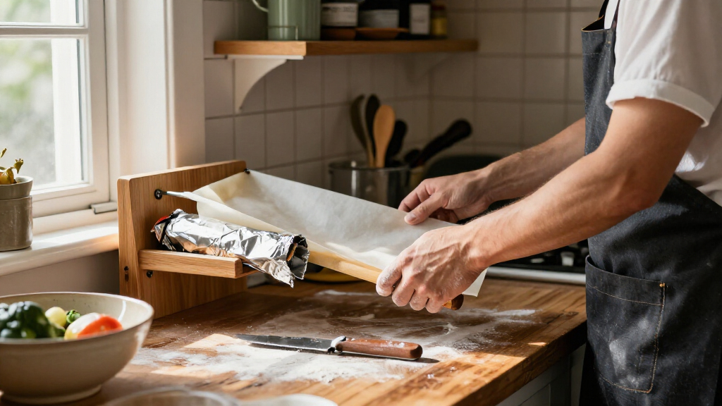 Not Drawers Or Caddies: The Thrifted Item That Keeps Parchment Paper & Tinfoil Organized