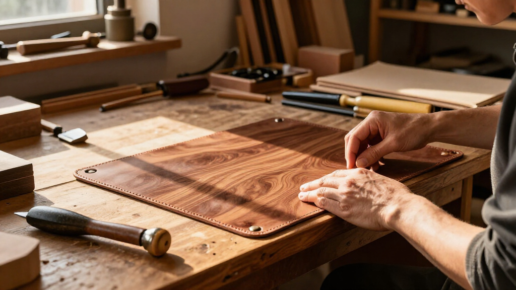 Walnut And Leather Meet At The Seams Of Eureka Ergonomic’s Arundel Collection
