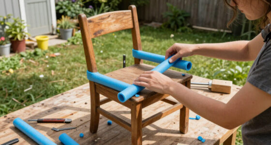 Woman Uses Pool Noodles To Transform An Old Chair Into A Cozy Piece Of Furniture